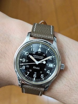 Hamilton khaki 9721B Black Dial Wristwatch Swiss Watch Pre-Owned Wristwatch