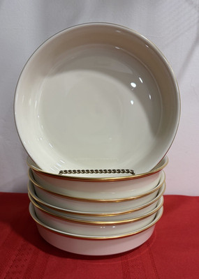 Lenox Eternal 6 All-Purpose Soup Cereal Gold  Band Bowls 7 1/4  A++