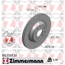 2x Zimmermann Scheibenbremse 26057101 hinten 1K0615601N 5QM615601A