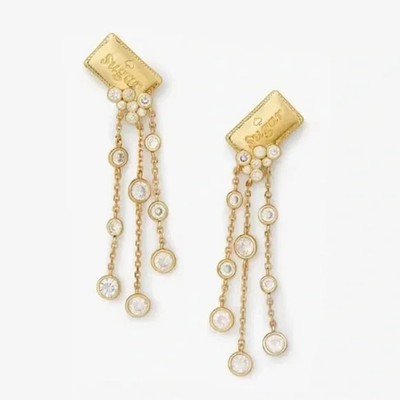 Kate Spade Coffee Break Sugar Packet Statement Earrings, in gold. Retail $129