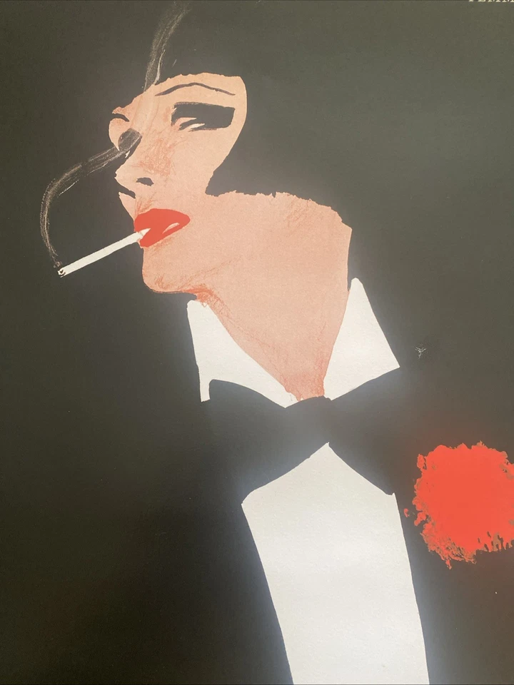 Pôster offset Rene Gruau - Femme A L'Ceillet, 1981 - Década de 1980 - Imagem 2 de 4