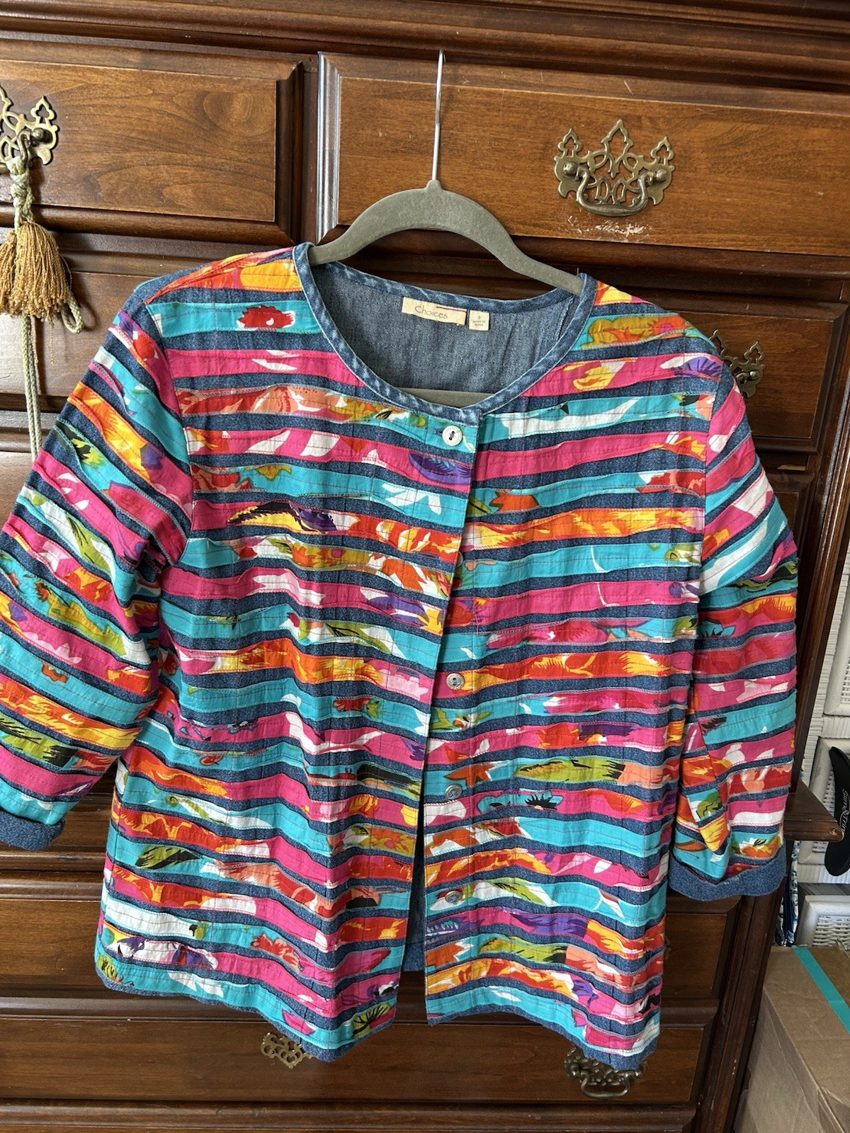 Choice Women's Basic Abstract Rainbow Jacket Size… - image 1