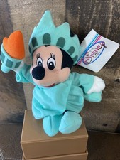 Disney Store Liberty Minnie Mouse Statue of Liberty Plush Bean Bag 9" NWT Vtg