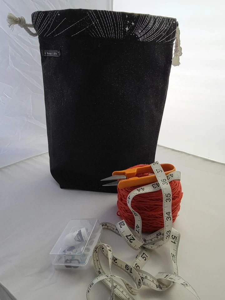 Medium sized project bag for knitters, Drawstring Project Bag, project bag - Image 2 of 4