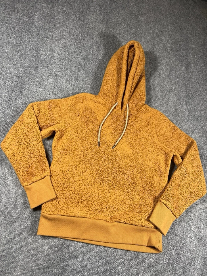 Sudadera con capucha polar Athleta Tugga Sherpa para mujer pequeña manga larga naranja exterior Foto 2 de 4
