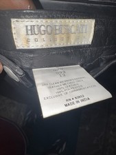 Women's Vintage Hugo Buscati Black Leather Pants Size 12