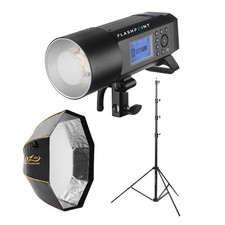 Flashpoint XPLOR 400 Pro Compact TTL R2 Monolight Bundle with Glow 36" EZ Lock O