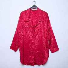 Victoria's Secret Gold Label Jacquard Satin Sleep Shirt M/L Vintage 90s