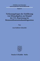 Verfassungsfragen Der EinfüHrung Von Klimaabgaben Am Beispiel Der...
