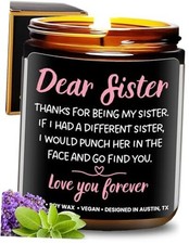 Best Birthday Present for Sisters, Unique Funny Sister Funny Dear Sister Candle