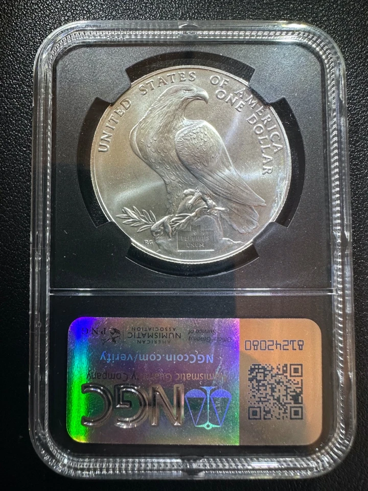 1984-D Olympic $1 Silver Coin NGC GEM Label Don't Tread On Me Patriotic Slab - Image 3 of 4