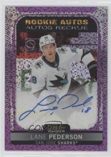 2021-22 O-Pee-Chee Platinum Rookie Violet Pixels Lane Pederson #R-LP Auto 12a0