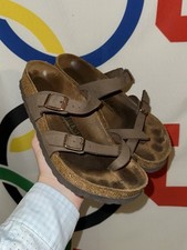 Birkenstock Mayari Sandals 38 Womens 7-7.5 Brown Leather Slip On