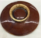Vintage Hull Pottery Brown Drip Glaze Lid Piece, 6.5” X 1.5”. Preowned c5