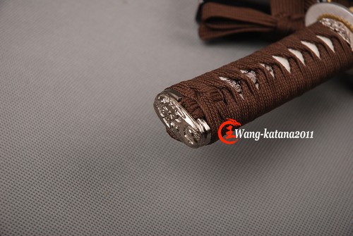 Black Full Tang Short Katana Sword Real Sharp Japanese Samurai Tanto 1095Steel - Picture 8 of 14