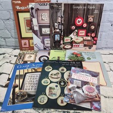 Counted Cross Stitch Pattern Books Leaflets lot of 11 Vintage Assorted