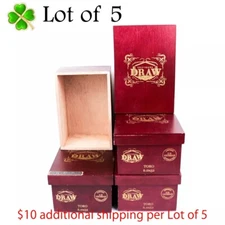 Lot of 5 Southern Draw Toro Rose of Sharon Wood Cigar Box 6.75" x 4.5" x 3.25"