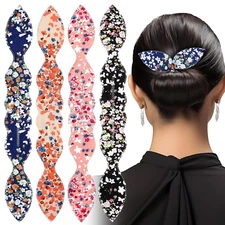 4 Pcs Deft Hair Bun Maker French Twist Rabbit Ear Bun Twister Hair Bun Maker Twi