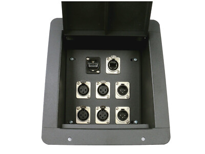 Elite Core Stage Pocket Floor Box 4 XLR Female & 2 XLR Male & 1 HDMI & 1 RJ45