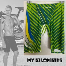 My Kilometre Swim Bike Run Triathlon Compression Shorts 32-38" waist 11" inseam