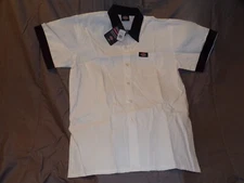 NWT DICKIES CHEF COOK SHIRT BLACK & WHITE S/S X/S
