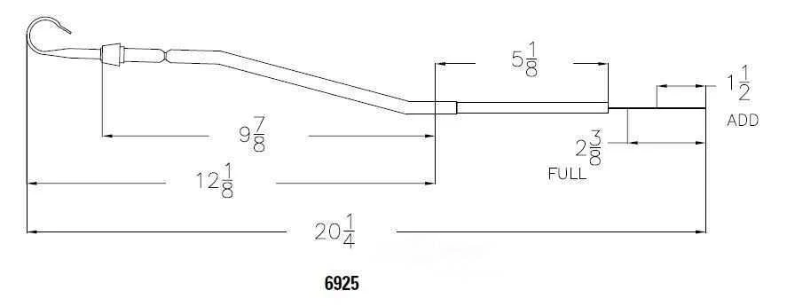 Varilla de medición de aceite de motor-varilla de medición de aceite y tubo Mr Gasket 6925 Foto 2 de 4