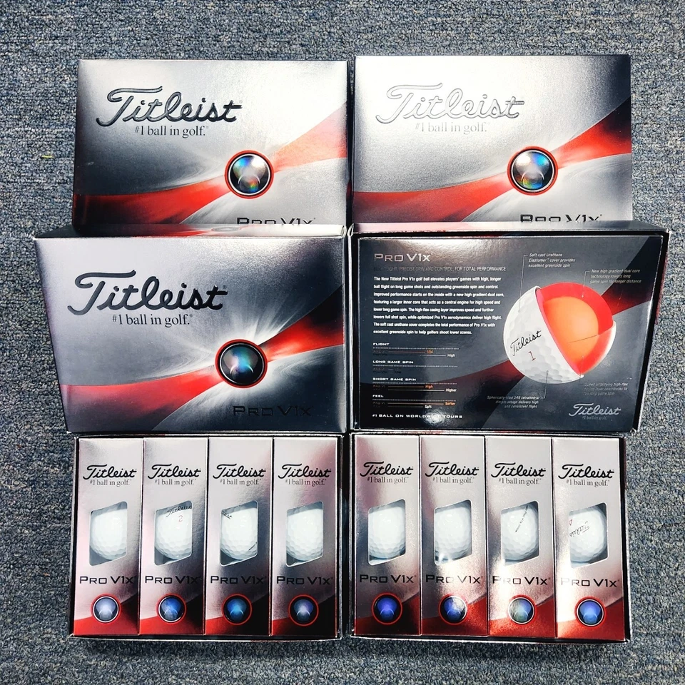 Nuevo Titleist Pro V1x V1 tablero izquierdo AVX Tour bolas blandas 2024 6 dz prioridad gratuita Foto 2 de 4