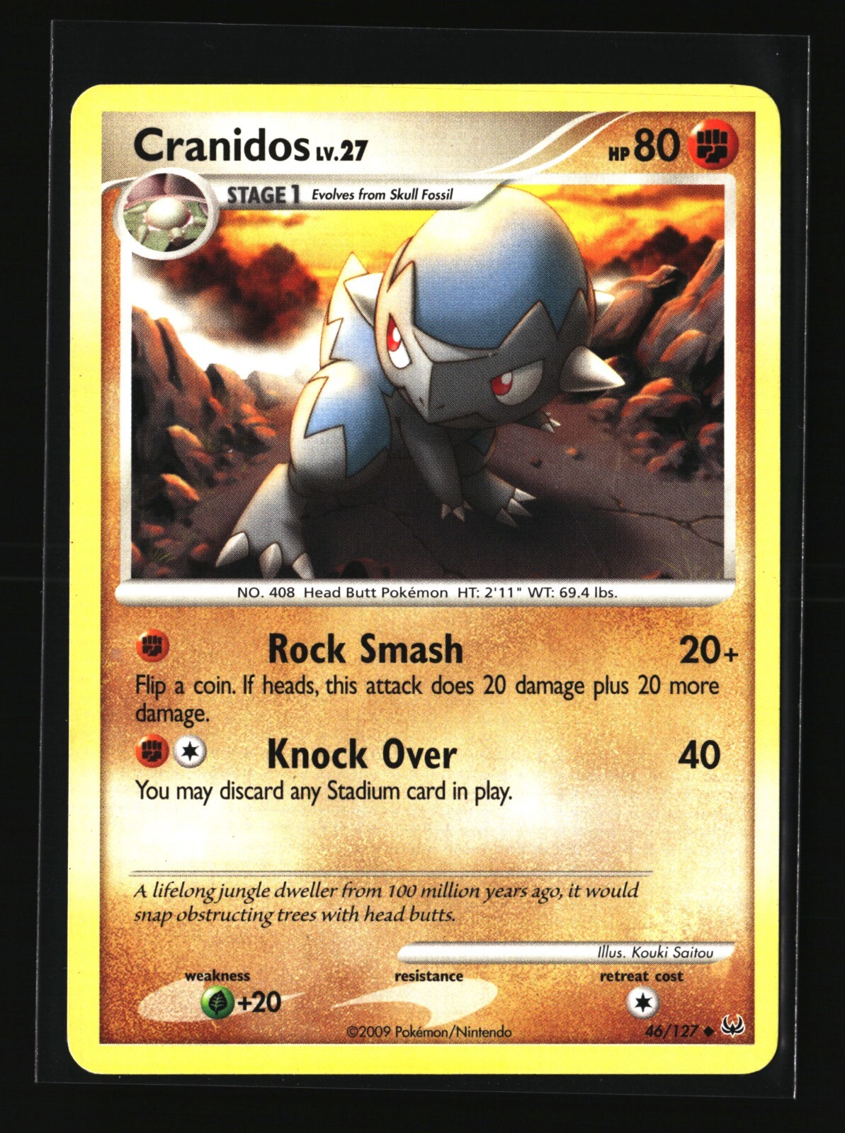 Pokemon CRANIDOS 46/127 Uncommon (2009 Platinum) NM/Near Mint