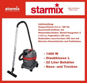 STARMIX 102566 Nass- und Trockensauger eCraft PL-1422 EWR 1400 W 4260 l/min 255