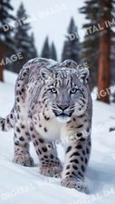 Digital Art Picture Image Photo Wallpaper Background Desktop AI - Snow Leopard