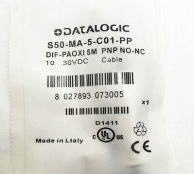 Datalogic Switch Sensor S50-MA-5-C01-PP 10...30VDC PNP NO-NC