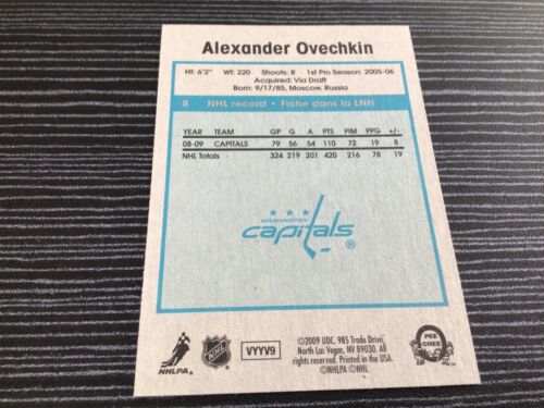 2009-10 O-Pee-Chee Retro Alexander Ovechkin #8 - Picture 2 of 2