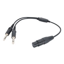 Headphone Adapter for Airbus XLR to GA Dual Plug 5-Pin Aviation Headphone Cable
