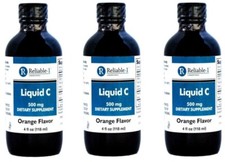 Reliable 1 Vitamin C 500mg Orange Liquid 4oz 3 Pack 
