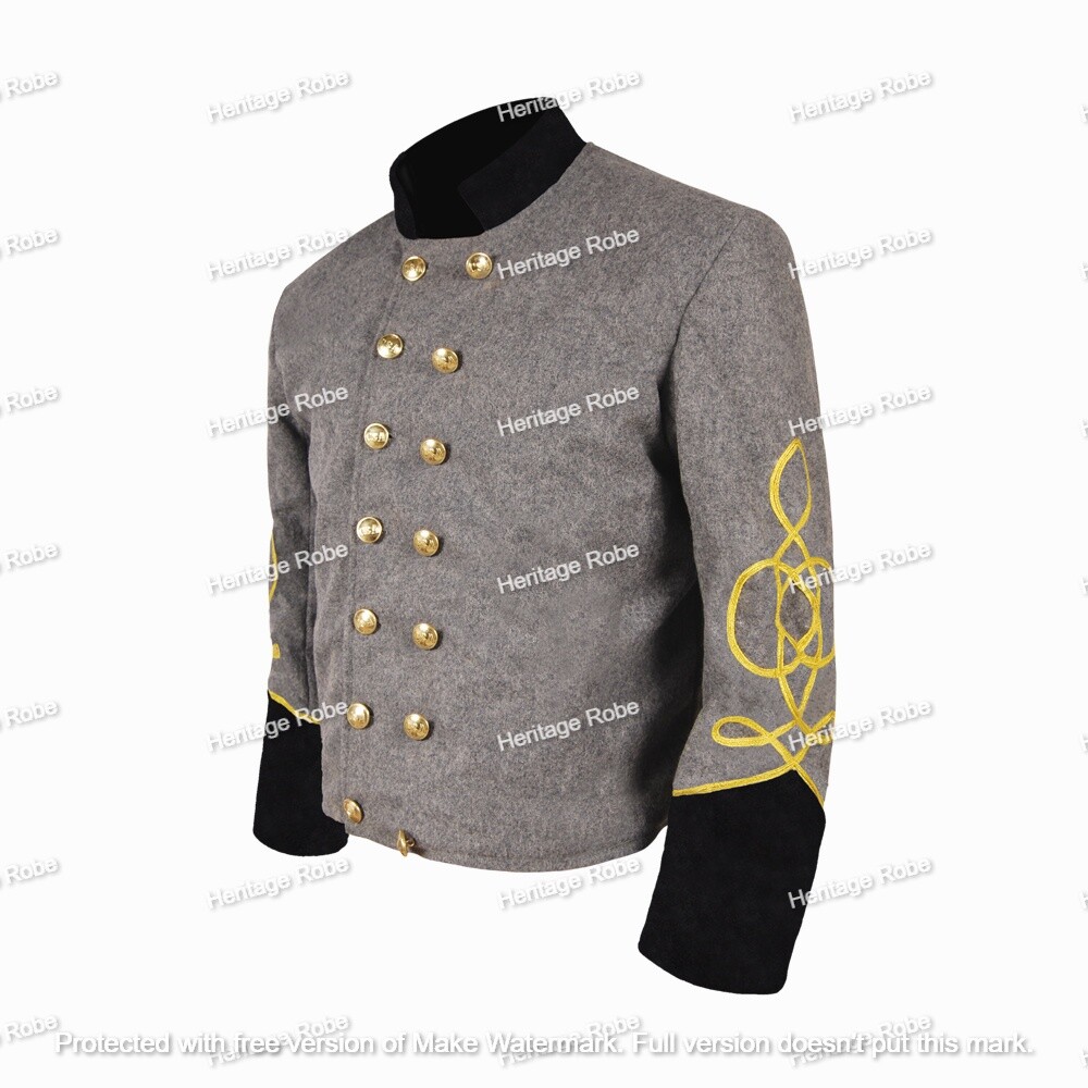 FILA Giacca a conchiglia grigia doppio seno guerra civile americana con polsino nero