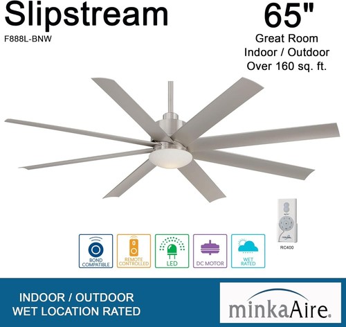 Minka Aire - F888L-BNW - Slipstream LED - 65" Ceiling Fan - Brushed Nickel 45 - Picture 6 of 10