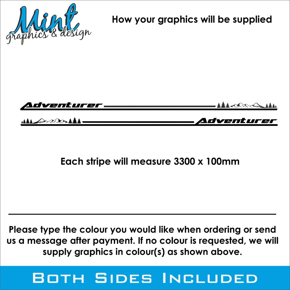 MAZDA BONGO Camper Side friendee Stripe Decals Stickers Van Graphics NO P&P 040 - Image 2 of 3