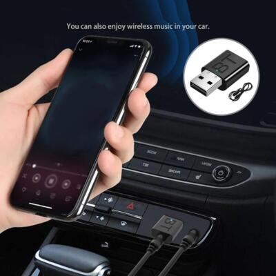 Bluetooth 5.0 Audio Transmitter Receiver AUX USB Dongle Wireless Adapter  NEW