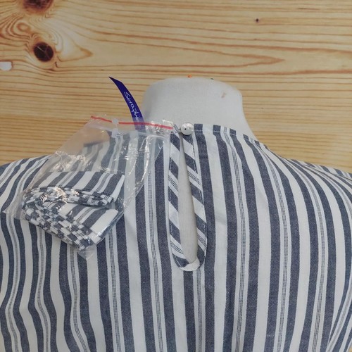 BNWT Seraphine Panelled Maternity Nursing Dress Blue White Stripe Cotton Size 10 - Picture 7 of 12
