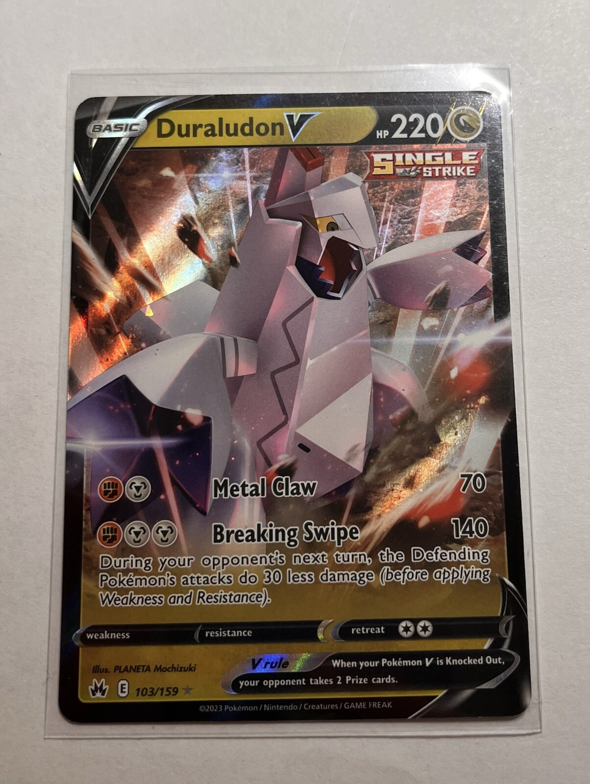 Duraludon V Full Art Pokemon TCG Card Game Holo 103/159 Crown Zenith Mint/NM