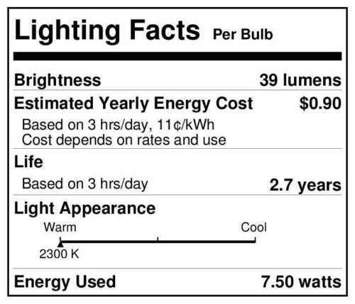 Westinghouse Lighting Corp 7-1/2-watt Decorative Light Bulb, 3-Pack