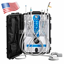 Dental Unit System w/Built-in Air Compressor Curing Light Ultrasonic Scales 4H