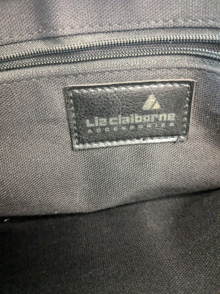 Vtg Liz Claiborne Crossbody Shoulder Purse Dark Blue Bag Y2K Fold Over