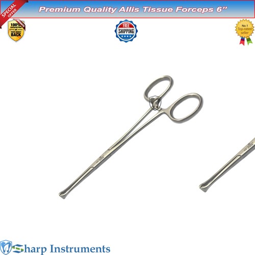 Surgical Allis Tissue Forceps 6" Traumatic VETERINARY Clamp Stainless Steel CE - 第 1/2 張圖片