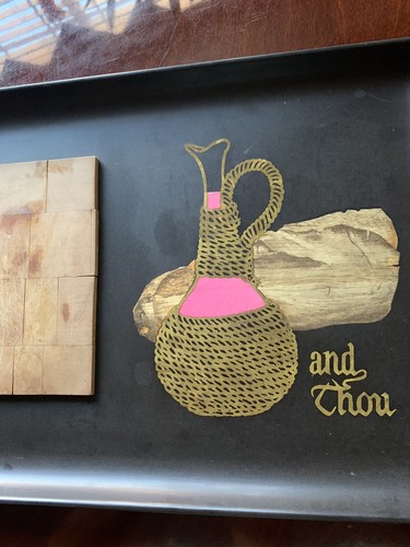 Vintage COUROC Black Plastic Winter Tray and Thou, Cutting Board, 15 x 10 - Picture 5 of 11