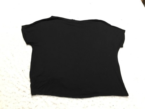 A.gain Shirt Womens L Large Black Short Sleeve Boat Neck Scrunched Waist - Picture 12 of 12