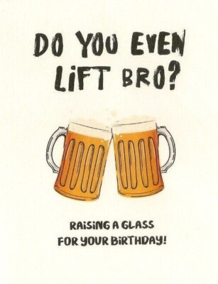 Bruder Happy Birthday Grußkarte Heben Sie sogar Bro? Männliches Bier Gym Witz
