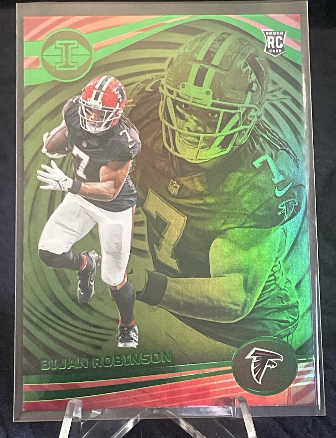 Bijan Robinson 2023 Panini Illusions - Emerald #6  (RC) Atlanta Falcons