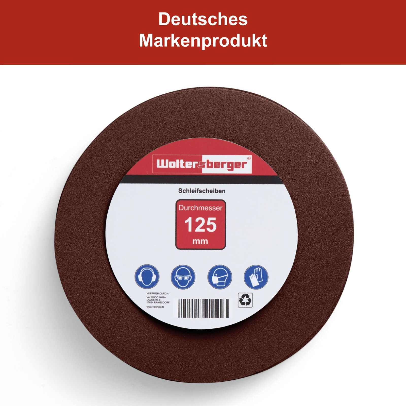 Woltersberger® 25 stuks slijpschijven diameter 225 mm, korrelmaat P180, 10 gaten in rood, schuurpapier gipsplaten schuurmachine lange hals schuurmachine schuurgiraffe