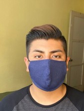 Antimicrobial Face Mask, Unisex, Adults,Washable, USA Made, Blue.